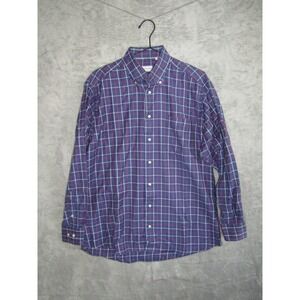 Maus Hoffman Mens Plaid Button Down Shirt Long Sleeve Blue Red White Size M